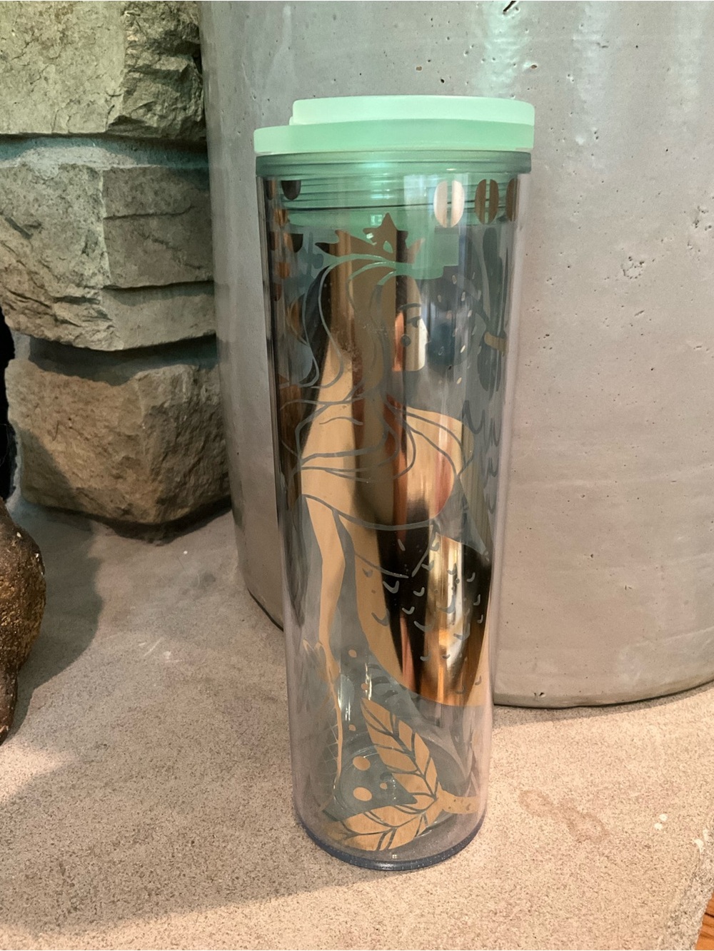 Starbucks Siren Mermaid Coffee Travel Tumbler Mug Metallic Mint Green